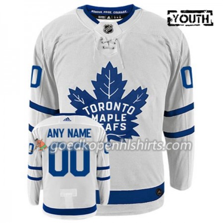 Toronto Maple Leafs Blank Custom Adidas Wit Authentic Shirt - Kinderen